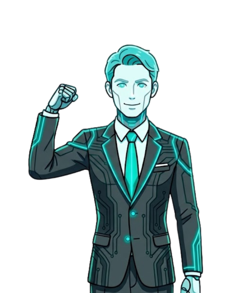 ガッツポーズの男