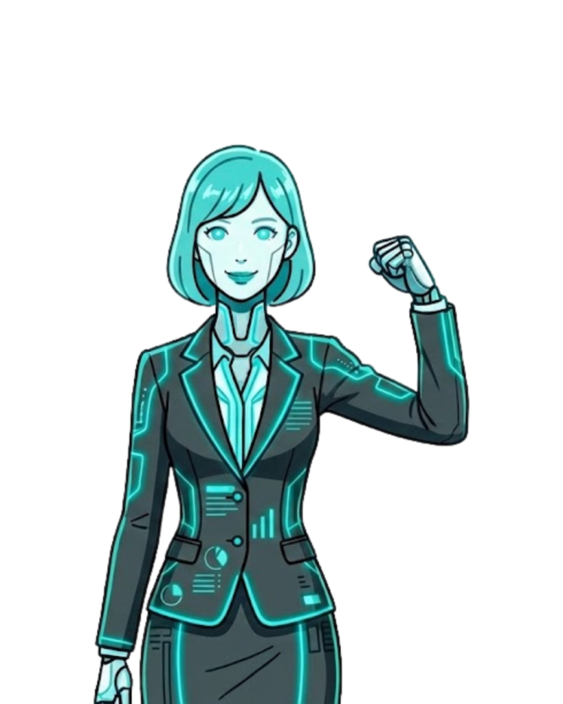 ガッツポーズの女